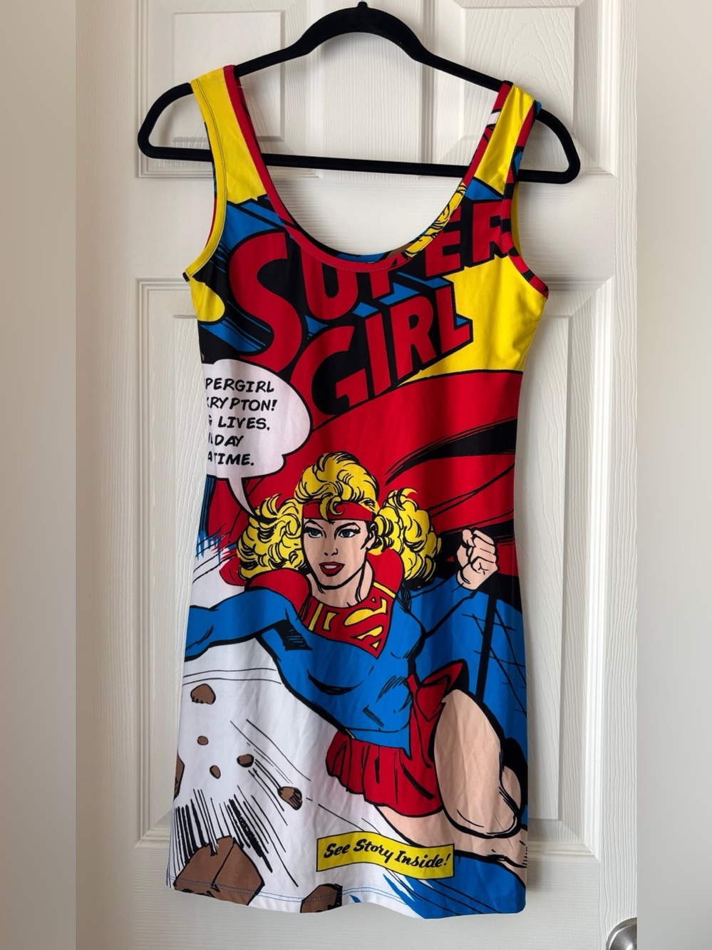 Supergirl Dress - Women’s Marvel Comic Character, Tank Dress. Size Small